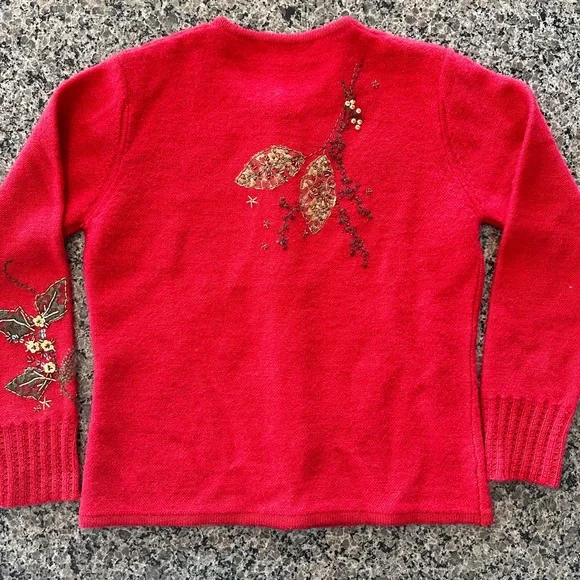 ✨VTG✨SUSAN BRISTOL Beautiful Vintage
Red Wool Embellished Size Small BUTTON UP - Picture 5 of 11